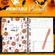 Spooky Vibes Halloween Printable Planner PDF Journal Planner Insert