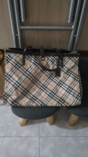 二手 Burberry 格紋托特包