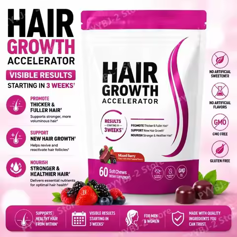 Hair Vitamins Gummies Berry Flavor 60 Count Nutrition Supplement with Biotin & Vitamins C,E — Promot