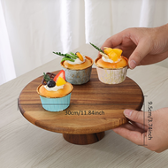 ⭐️【มีในสต๊อก+คลังสินค้าท้องถิ่น】⭐Wooden Tray Fruit Snack Tray Display Stand Acacia Wood High Foot Fr
