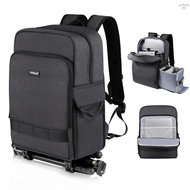 ღPULUZ PU5017B Portable Camera Backpack Camera Bag Dual Shoulder Straps Large Capacity Camera Case with Laptop Compartment Tripod Holder for Women Men Photographer
