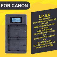 PALO LP-E6 LP-E8 LP-E12 LP-E17 LP-E5 LP-E10 เครื่องชาร์จ Canon จอแสดงผลดิจิตอล LED Dual Camera Char