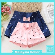 Bplus kids pants Girls ribbon short pants with korean style cotton blend