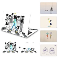 2PCS  DIY Laptop SkinSticker Cartoon Girl Cover Art Stickers 12/13/14/15/17 inch Laptop for thinkpad