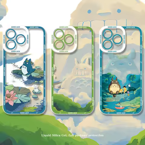 T-Totoros Clear Case for Samsung Galaxy S25 S24 S23 S22 S21 Ultra Plus S20 FE A73 5G A72 A71 4G A56 