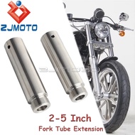 Chrome Steel Motorcycl 39mm Fork Tube 2-5 Inch Extensions For Harley Dyna Glide Sportster XL 883 120