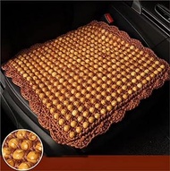 XMLINPER Four Seasons Natural Olive Wood Bead Seat Pad Mat Comfy Cool Summer Massage Car Seat Cushion (Square) for Truck,RV,Pickup,Office Chair Cover (Brown-2 Pieces)