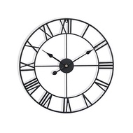 鐵製設計時鐘 黑色烤漆 60cm 台製機芯 羅馬數字 鐵藝鐘 簡約