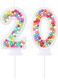 Kinsynko 20 Birthday Candle Rainbow Number 16 Candle for 16th Birthday Cakes Girl Women Colorful Swe