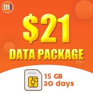 [M1] $21 Data package for mobile cell phone prepaid card Topup reload 手机/话费/流量/充值