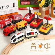ICYSTOR Mini RC Car Remote Control RC Electric Small Train Toys Set small trains toy Connected with Wooden Railway Track Interesting toy