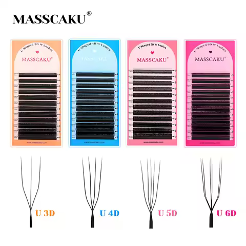 New style U Shape Eyelash Extensions 0.07mm Thickness Mesh Net Cross Faux Eyelashes Best PBT Fiber P