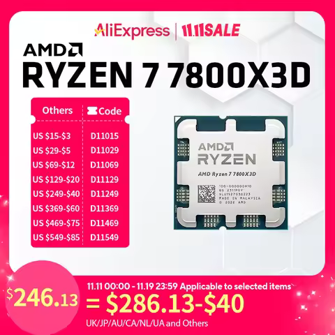 AMD Ryzen 7 7800X3D R7 7800X3D CPU 8-Core 16-Thread 5GHz Unlocked Desktop Processor Socket AM5 Gamin
