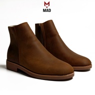 Chelsea Zip Boots MAD Shoes Crazy Horse Brown high-top Crazy Horse waxed cowhide, good quality