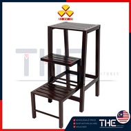 THE 3V Multi-functional Metal Portable 3-Step Foldable Ladder Stool Step Stool (L38 x W38 x H74cm)