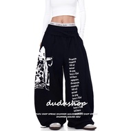 [Hip-hop printed wide-leg pants]American Style Hip-hop Casual pants For Women