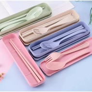 CUTLERY SPOON SET Spoon Fork Set Travel Spoon Set CUTLERY Set Wheat Straw Spoon Set