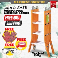 FREE SHIPPING 12~24 steps Heavy Duty Aluminium Ladder Multipurpose Folding Ladder Aluminium Tangga L