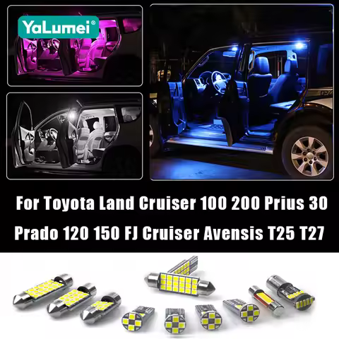 Car LED Lights For Toyota Land Cruiser 100 200 LC200 Prado 120 150 Avensis T25 T27 Prius 20 30 Prius