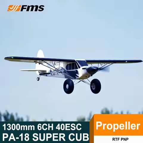 Fms RC Model Plane 1300mm 1.3m Pa-18 J3 Piper Super Cub Remote Control Airplane Pnp Trainer Electric