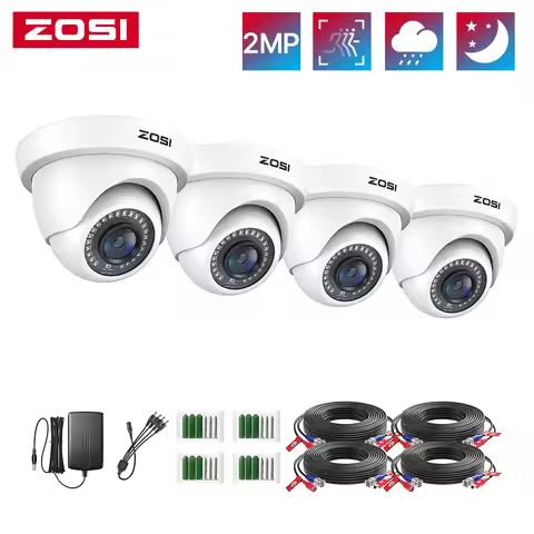 ZOSI 4Pack 1080P HD Security Cameras Kit 2MP Indoor Outdoor Home CCTV Dome Surveillance Camera for H