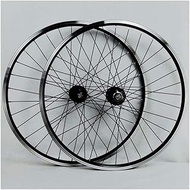 MTB Bike Wheelset For 26 Inch Wheels Double Layer Light Alloy Rim Sealed Bearing Disc/Rim Brake QR 7-11 Speed 32H,Black
