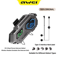 Awei VS-6 Bluetooth Motorcycle Helmet Earphone Noise Cancelling Hands-free Calls & AI Wake
