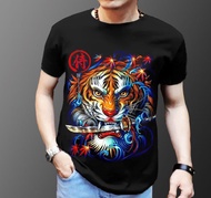 Baju Kaos Cowok Distro Motif Keren Dewasa Gambar Macan Samurai