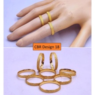 CINCIN BELAH ROTAN DESIGN PADU RISIK TUNANG NIKAH EMAS 916 ORIGINAL RING