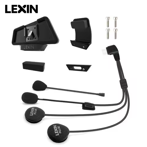 LEXIN-MeshCom mesh intercom 40MM headset&clip, headphones set for full/half helmet with Upgraded noi