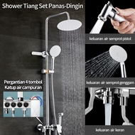 Shower Kamar Mandi 4 Dalam 1 Set Dengan Sprayer Faucet Sprayer / Shower Tiang Set Panas-Dingin / B
