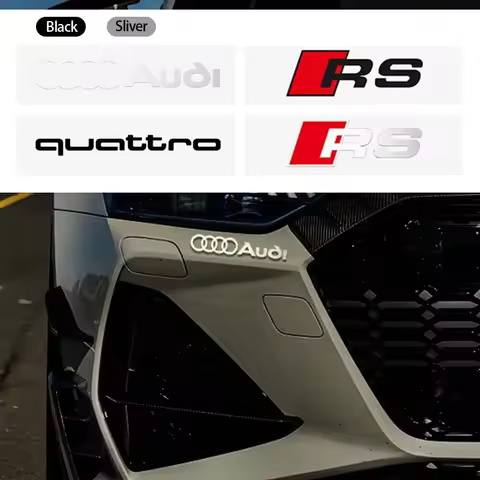 2Pcs Car Styling PVC Logo Side Body Fender Windshield Trunk Bumper Sticker For Audi RS S Line A3 A4 