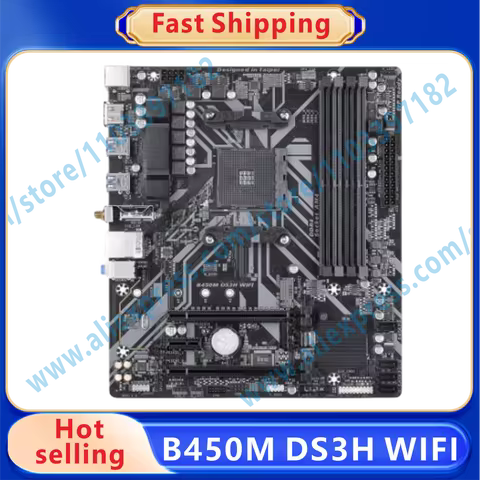 B450M DS3H WIFI AMD B450 AM4 4 x DDR4 DIMM 128 GB PCI-E3.0 1 x M.2 SATA3 USB 3.1 HDMI RJ-45 Micro AT