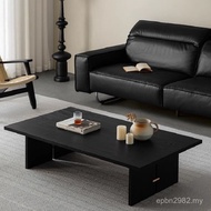 Silent Style Living Room Solid Wood Rectangular Coffee Table Balcony Minimalist Black Tea Table Desi