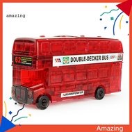 [AM] 3D Double Decker Bus Car Crystal Puzzles Model DIY Building Blocks Kids Toy Gift