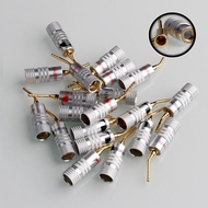 8PCS 2Mm Acicular Banana Plug 24K Nakamichi Speaker Pin Angel Speaker Wire Screw Connector For Musical Hifi Audio