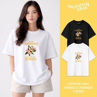 [Oversized Club] T-Shirt With Screen Print flower I wish someone bought me