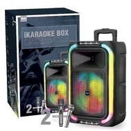 BTS-1890 Trolley Bluetooth Karaoke  Speaker with Dual Microphone