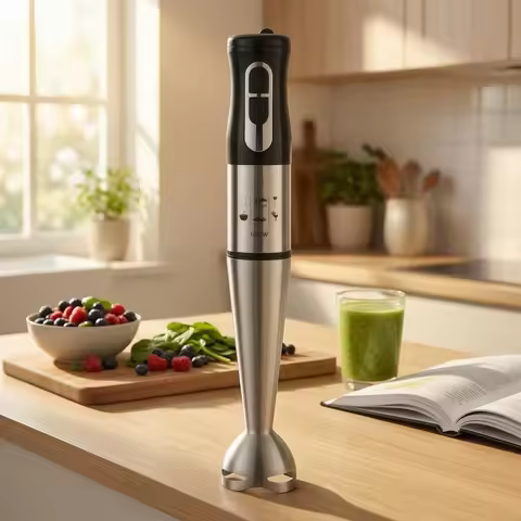 Electric Immersion Blender 1000W Kitchen Hand Blender Handheld Mixer Slim Two-Button