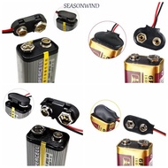 SEASONWIND 10Pcs Battery Clip Connector, Battery Holder Snap on Battery Holder Clip, I / T Type Cabl