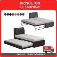 Princeton 3 in 1 Single and Super Single Pull Out Bed Frame with Optional Mattress in 16 Colors
