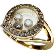 Pre-owned Chopard Happy Diamonds Diamond Ring, size 13.5, 18K gold, 6.0g, 82/3926, for women.