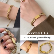 SOPHISTICATED BRACELET TITANIUM STEEL JEWELLERY GOLD GOLDEN GELANG TANGAN ANTI KARAT