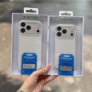 X-Level SparkLing Case for iPhone 17 Pro Max 17 Pro 16 Pro Max Transparent