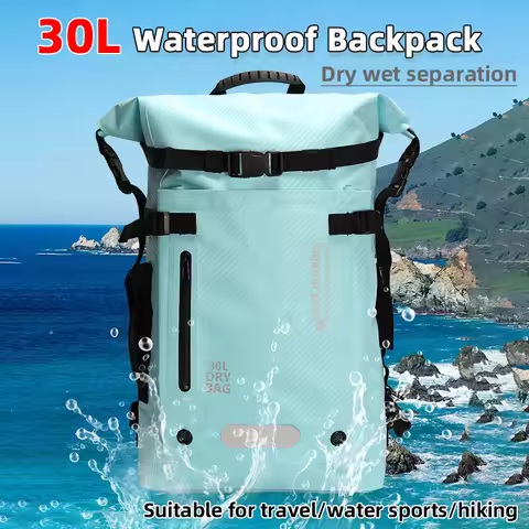 30L Large Capacity Dry Bag Dry and Wet Separation Waterproof Swimming Backpack for Travel/water Spor