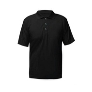 Plus Size Black Jersey Plain Polo Sport Collar Shirt Baju Besar T-shirt Kolar Hitam Kosong 4XL 5XL 6