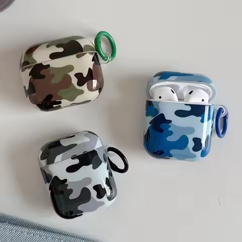 Cool Camouflage Pattern Earphone Soft Case For Airpods Pro3 2025 Military Green Camouflage Cover For