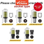 New 2 Pcs Car LED Signal Light S25 1156 BA15S P21W BAU15S PY21W 1157 BAY15D 3014 144 SMD Canbus Bulb