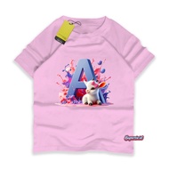 Rgkids 3D Children's T-shirt Girls Alphabet Letter A Sheep Baby 4-13 Years 3 Dimensions DT54