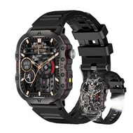 2024 防水人工智能戶外武裝手錶繁體 Military Smart Watch Rugged Tactical Fitness Tracker for Men(Answer/Make Calls) 